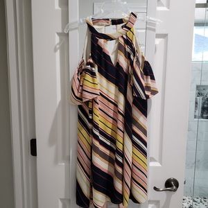 Pink Rose Striped Dress Size XS